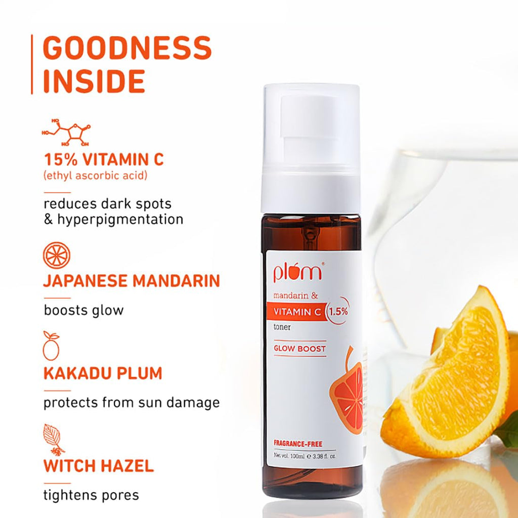 Plum 1.5% Vitamin C Toner with Mandarin for Glowing Skin | Grocsy