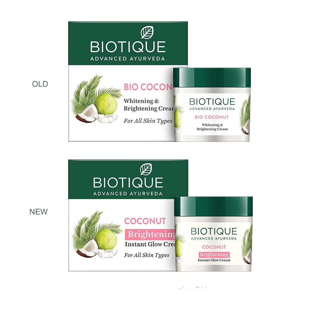 Biotique Advanced Ayurveda Bio Coconut Whitening & Brightening Cream | Grocsy