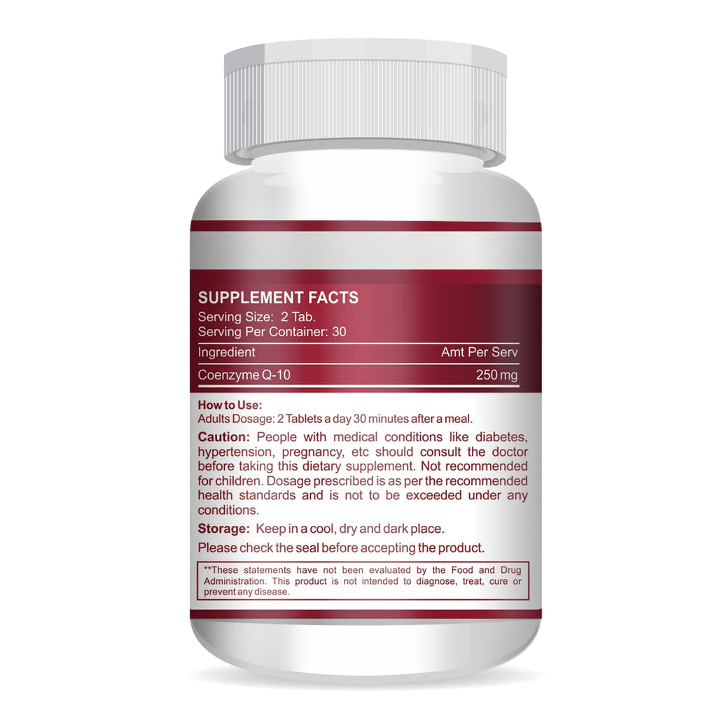 Vokin Biotech Natural Coenzyme Q-10 Rich in Antioxidant, Support Heart Health & Boosts Energy 250 mg | Grocsy
