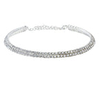 Silver-Toned Alloy Double Line Silver Choker Necklace - The Pari | Grocsy
