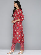 HERE&NOW Floral Printed Regular Kurta with Palazzos | Grocsy