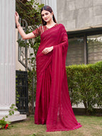 Tikhi Imli Striped Satin Ready to Wear Saree | Grocsy