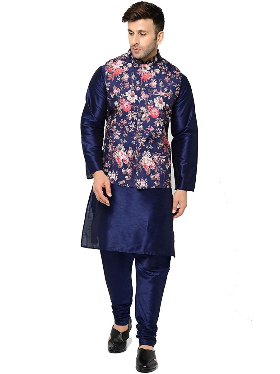 ABH Lifestyle Men's Floral Nehru Jacket | Grocsy