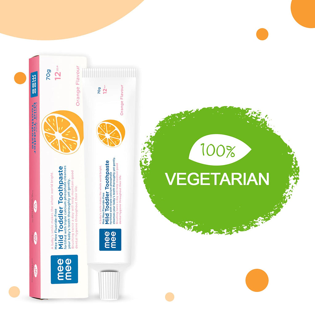 Mee Mee Fluoride-Free Mild Toddler Toothpaste - Orange Flavor | Grocsy