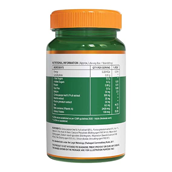 Pure Nutrition Papaya Leaf & Fruit Extract Veg Capsules | Grocsy