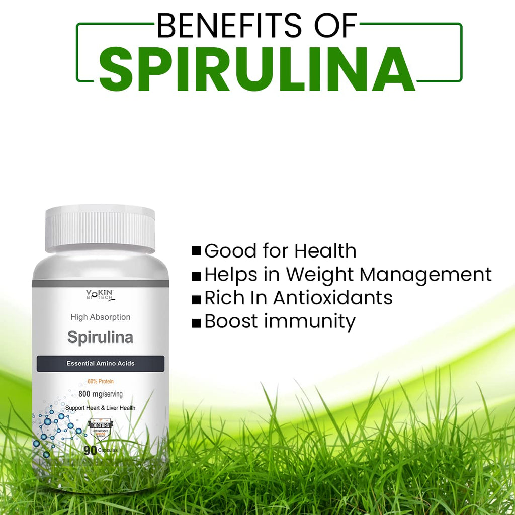 Vokin Biotech Spirulina- Support Heart Health and Liver Health -800mg | Grocsy