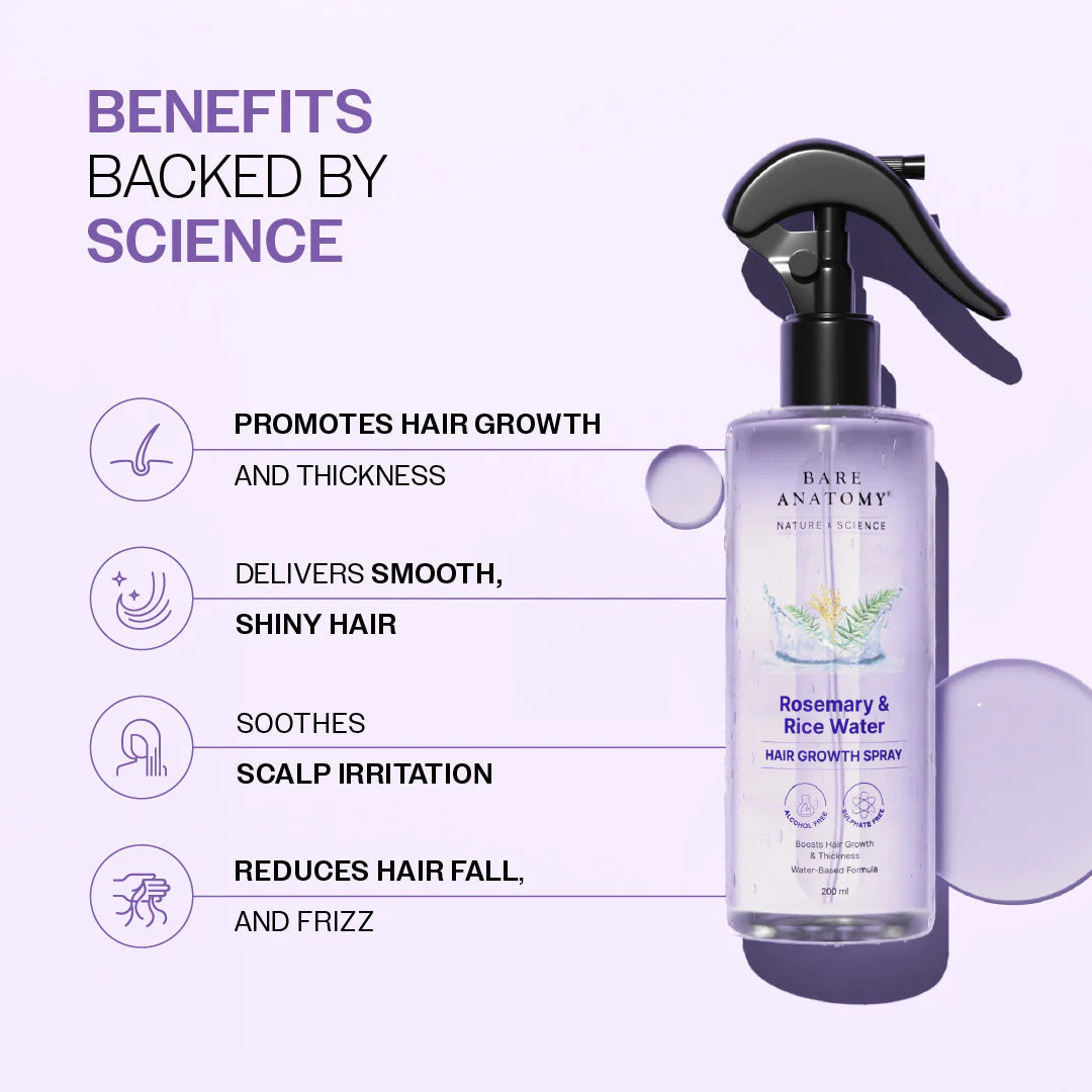 Bare Anatomy Rosemary & Rice Water Hair Growth Spray | Grocsy