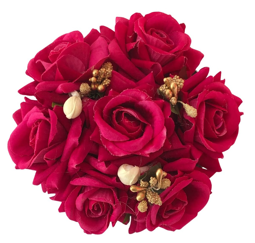 Pink Rose Juda With Gold Pollens & Mogra | Grocsy