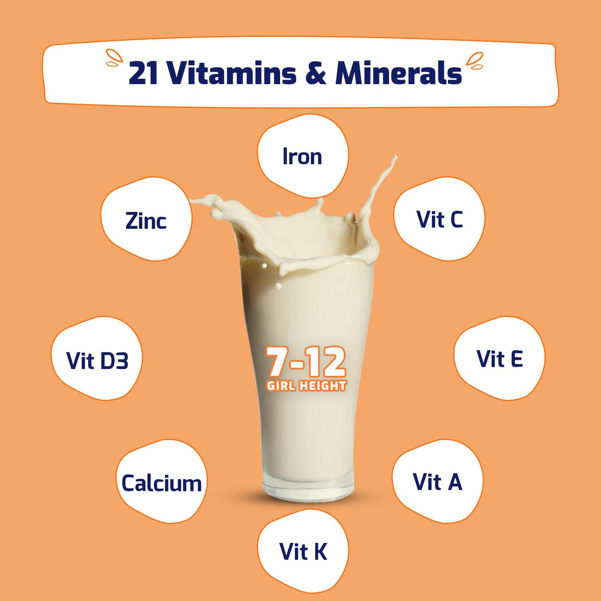 Gritzo SuperMilk Height+ (7-9y Girls), 10g Protein (Creamy Vanilla) | Grocsy
