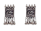 Silver-Plated Alloy Oxidised Silver Geometric Necklace - The Pari | Grocsy