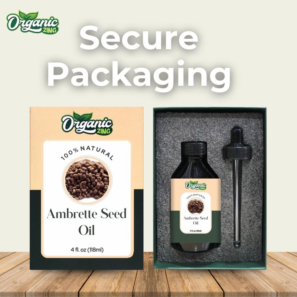 Organic Zing Ambrette Seed (Abelmoschus moschatus) Oil | Pure & Natural Carrier Oil for Skincare, Aroma & Diffusers | Grocsy