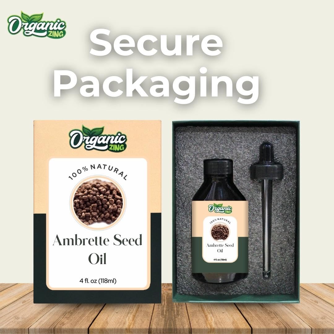 Organic Zing Ambrette Seed (Abelmoschus moschatus) Oil | Pure & Natural Carrier Oil for Skincare, Aroma & Diffusers | Grocsy