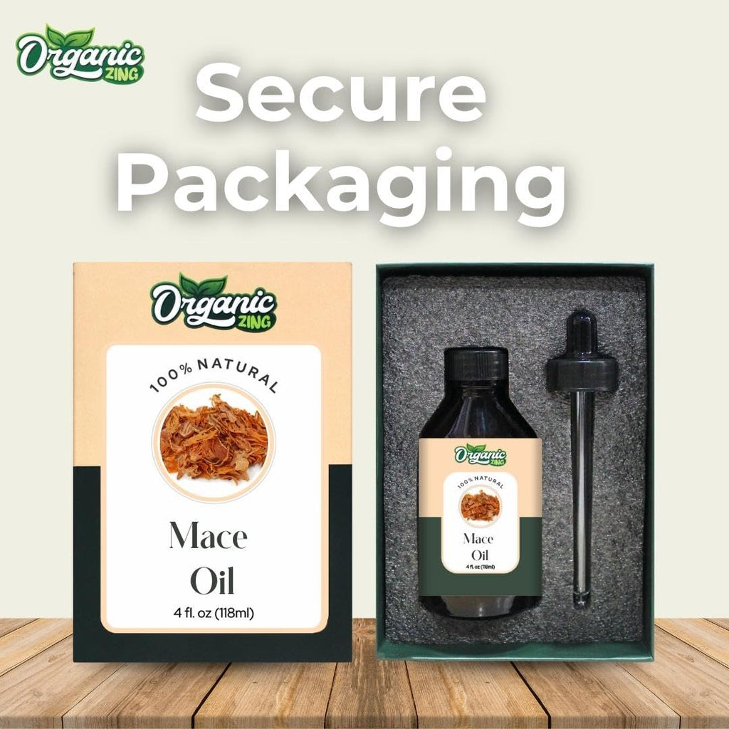 ORGANIC ZING Mace (Myristica Fragrans) Oil | Pure & Natural Essential Oil for Skin Care, Haircare, Aroma & Diffusers | Grocsy
