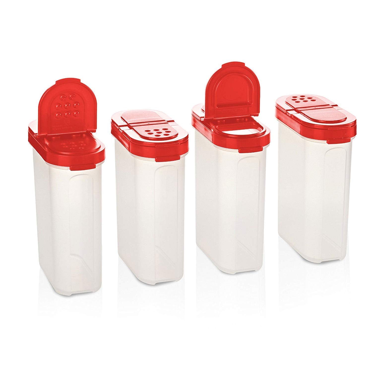 Tupperware Spice Shakers Set of 4 Large Red Seals | Grocsy