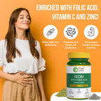 Pure Nutrition Iron Folic Acid with Zinc & Vitamin C Tablets | Grocsy
