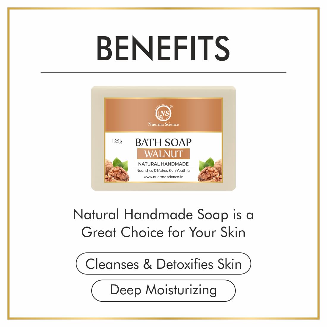 Nuerma Science Walnut Bath Soap | Nourishes & Makes Skin Youthful | Grocsy