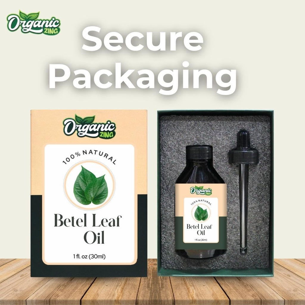 Organic Zing Betel Leaf (Piper betle) Oil | Pure & Natural Essential Oil for Skincare, Hair Care, Aroma & Diffusers | Grocsy