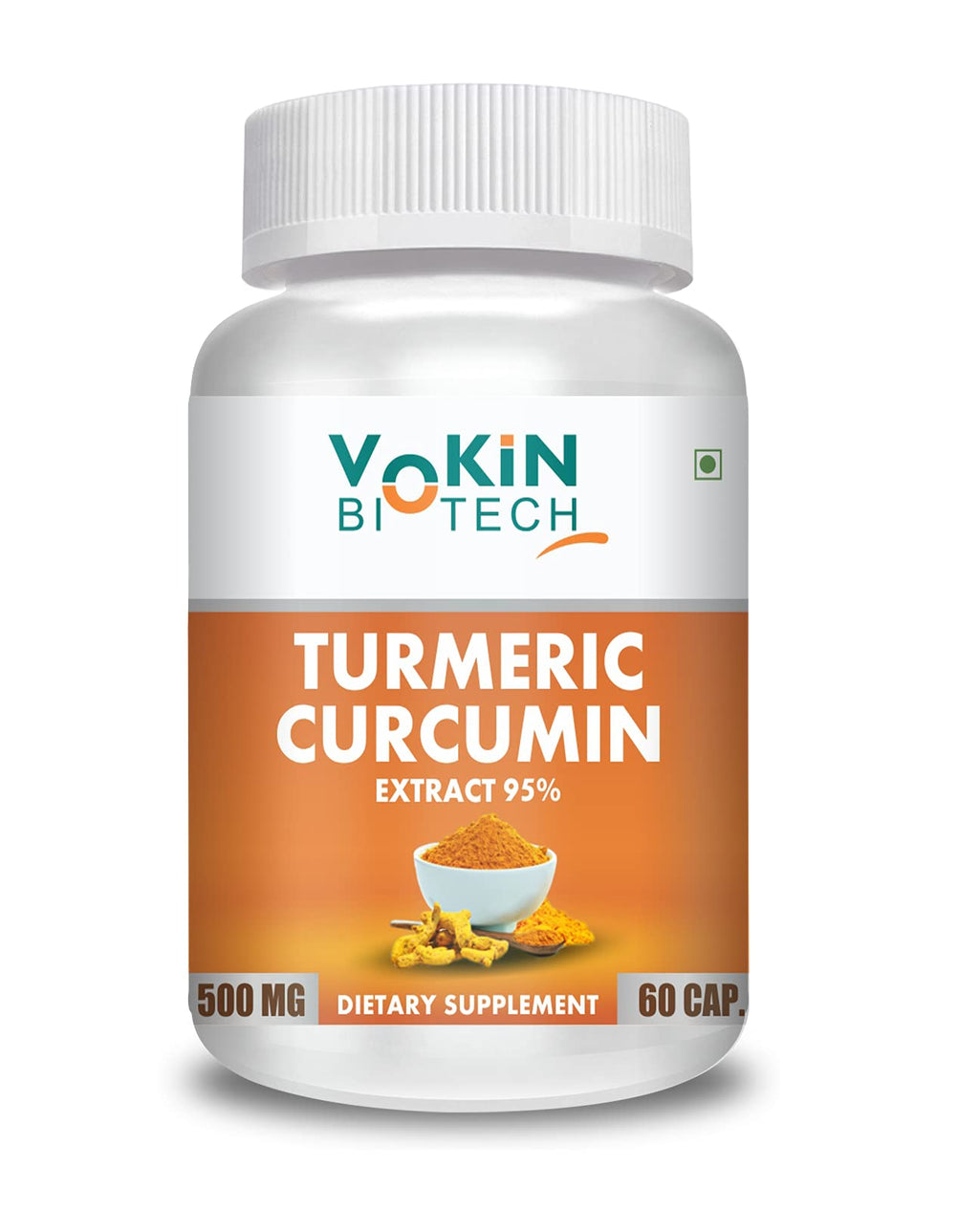 Vokin Biotech Natural Turmeric Curcumin Extract 95%(Curcuminiod) With Piperine Capsules 500Mg | Grocsy