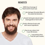 Indus Valley Natural Damage Free Men Mustache & Beard Color for Gray Hair Black | Grocsy