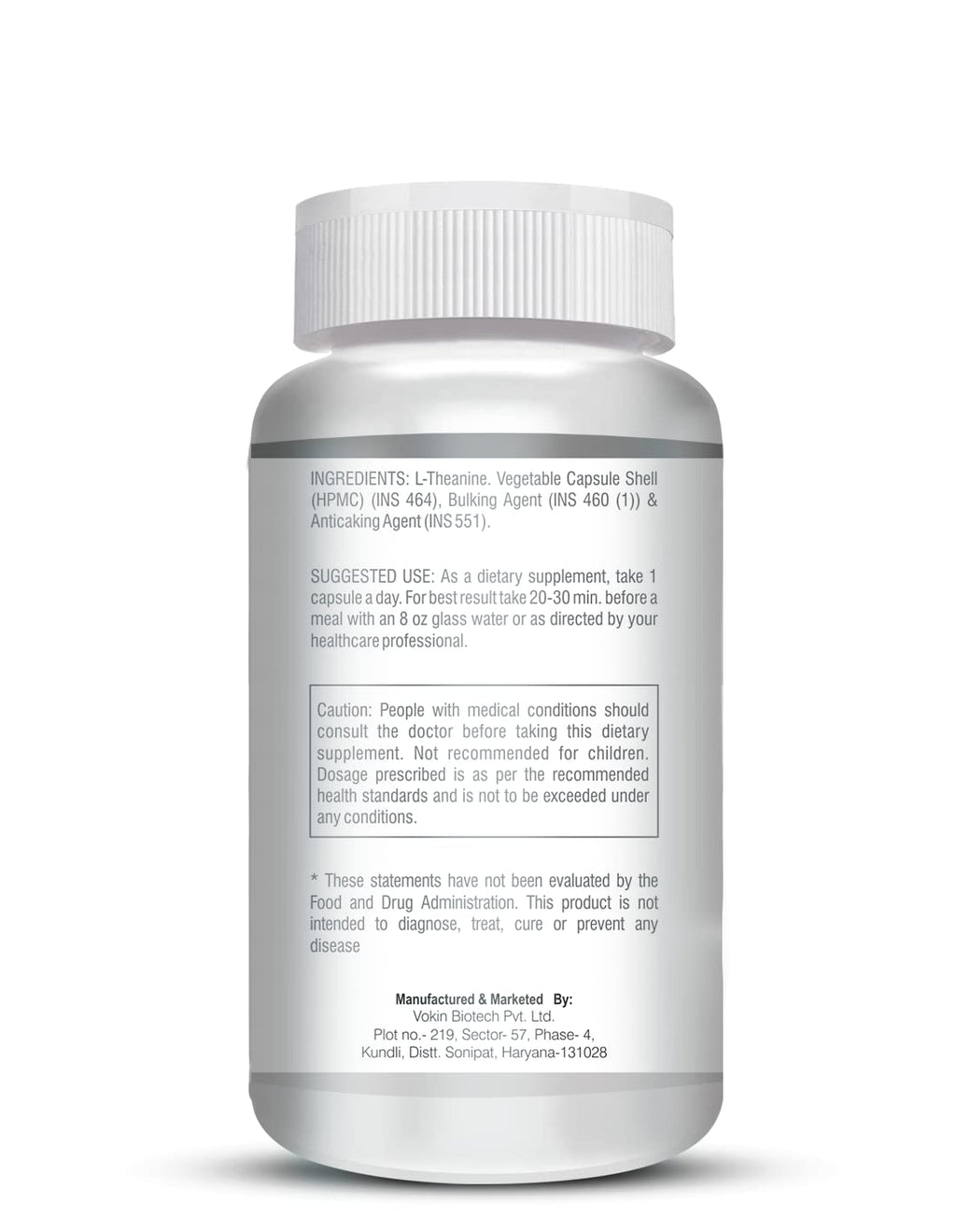 Vokin Biotech L-Theanine-Support Relaxation - 90 Vegetarian Capsules | Grocsy
