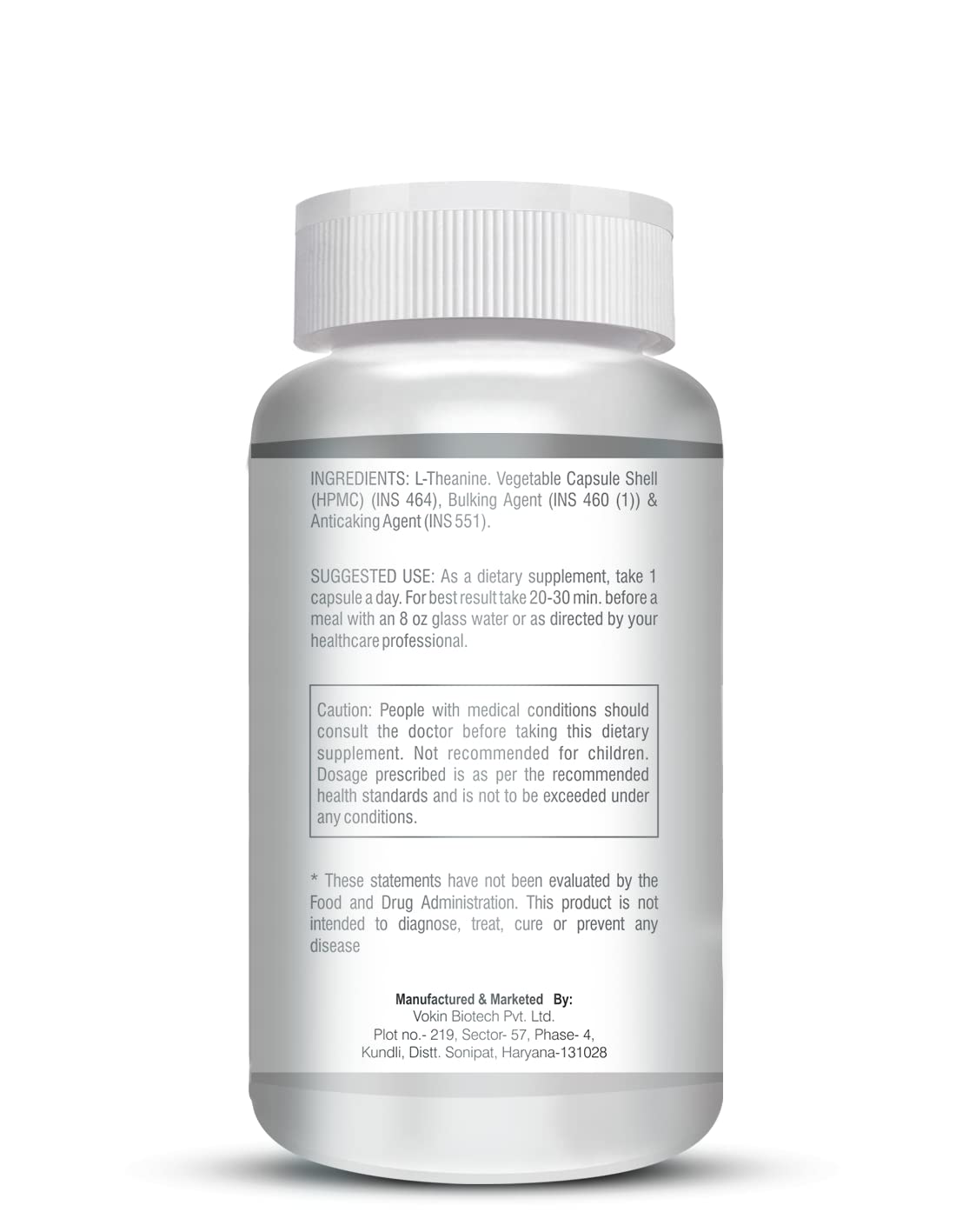 Vokin Biotech L-Theanine-Support Relaxation - 90 Vegetarian Capsules | Grocsy