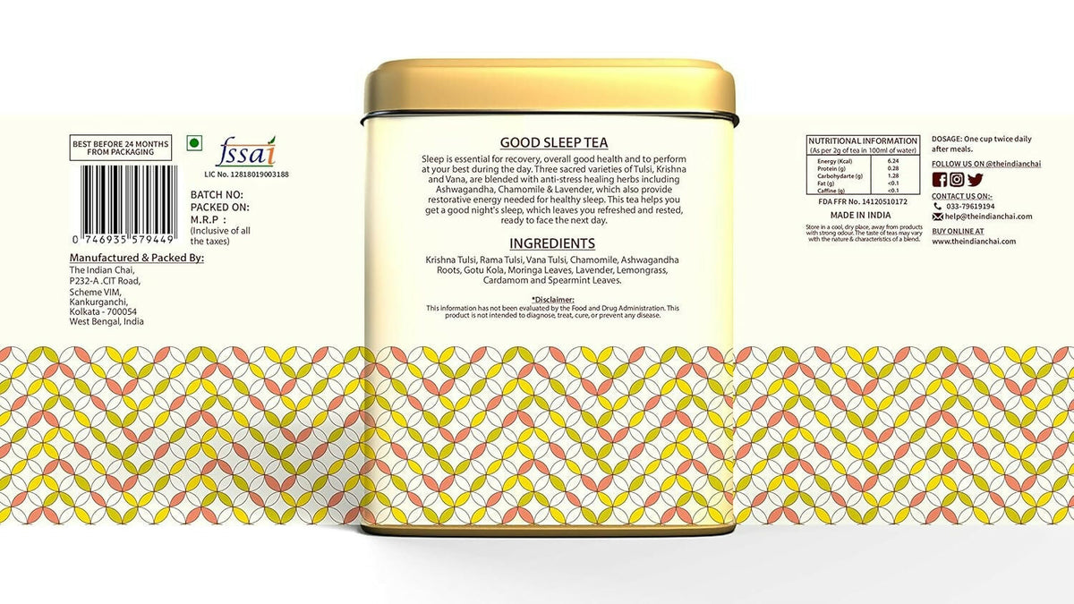 The Indian Chai - Good Sleep Tea 30 Pyramid Tea Bags | Grocsy