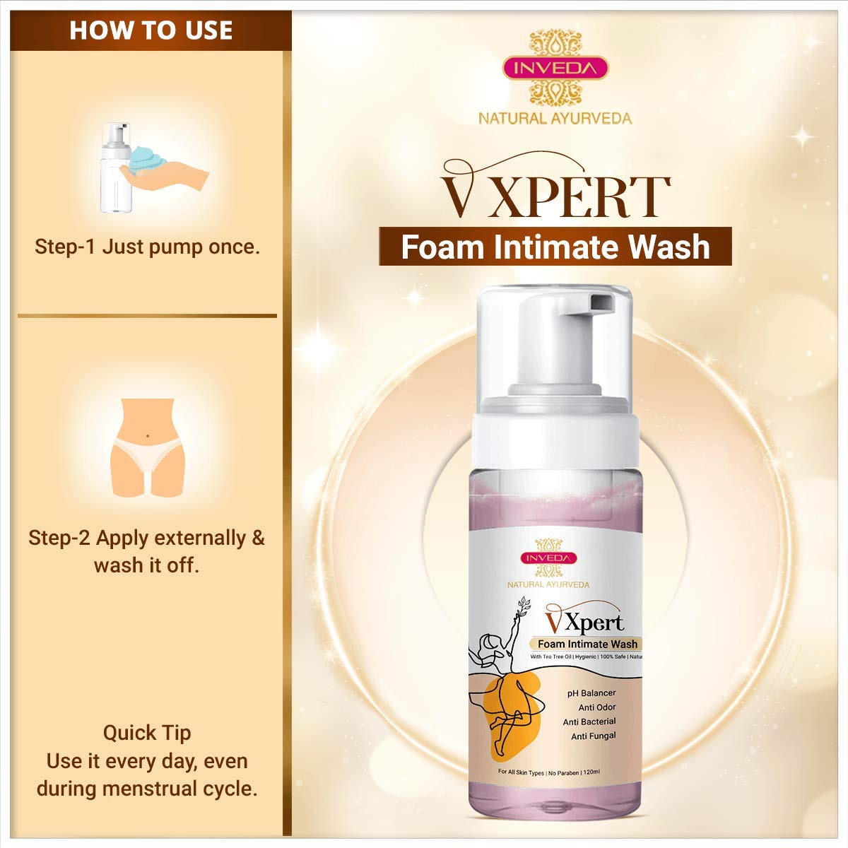 Inveda V Xpert Foam Intimate Wash | Grocsy
