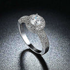 Crystal Royal Queen Sterling Silver Plated Ring | Grocsy