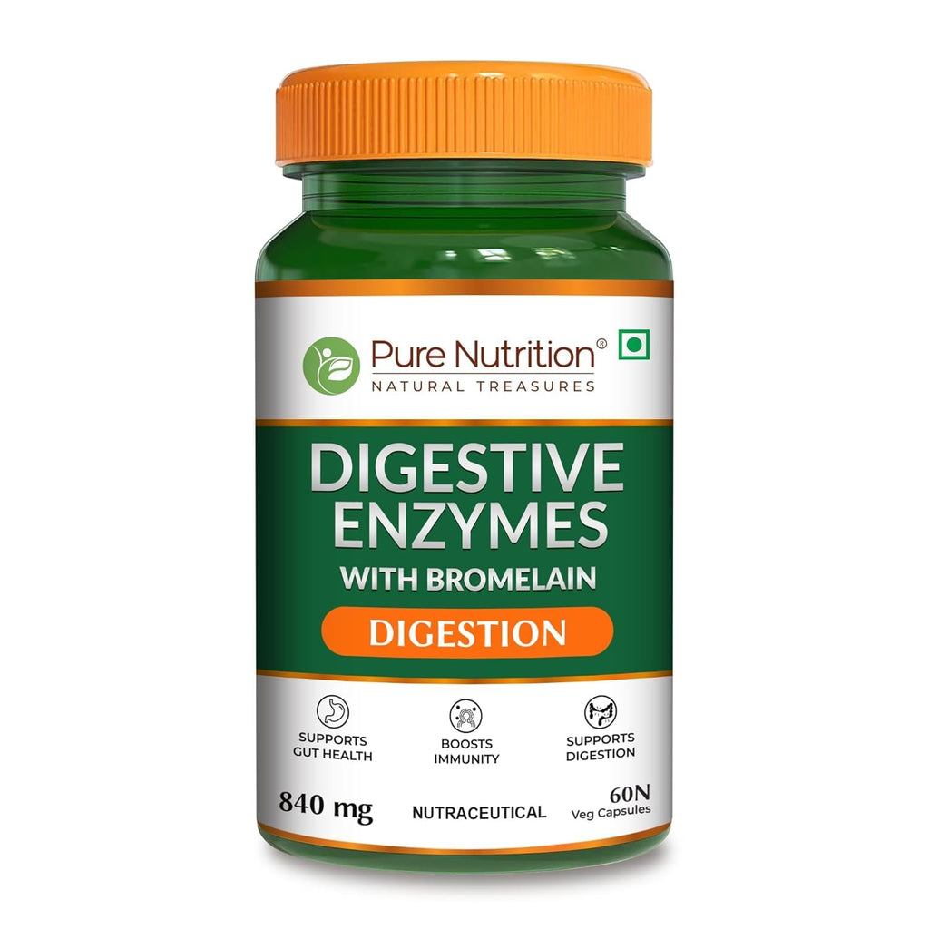 Pure Nutrition Digestive Enzymes with Bromelain Veg Capsules | Grocsy