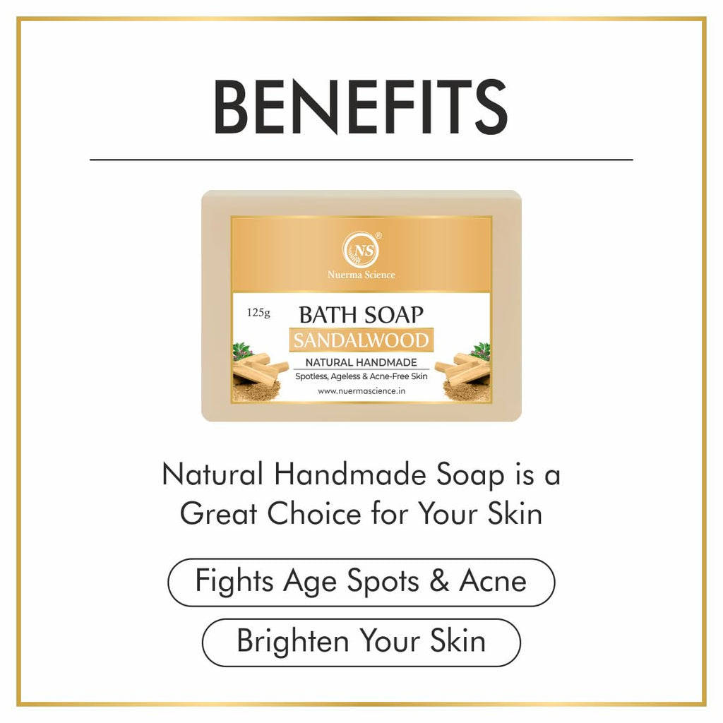 Nuerma Science Sandalwood Bath Soap | Spotless, Ageless & Acne-Free Skin | Grocsy