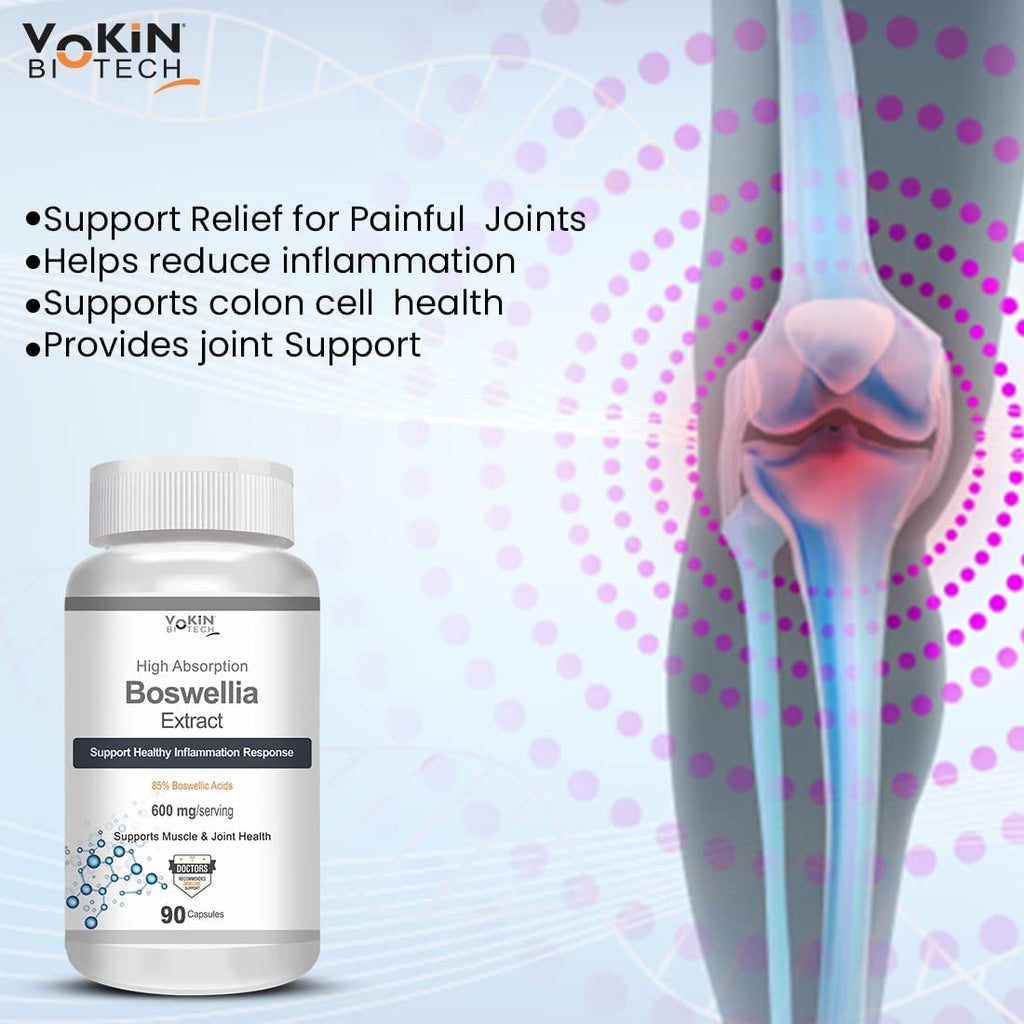 Vokin Biotech boswellia serrata raisin extract 600mg For Strong Bones & Relives Joint Pain | Better Flexibility For Men & Women | Grocsy