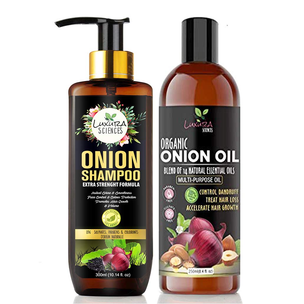 Luxura Sciences Onion Hair Oil for hair growth & Onion Shampoo | Grocsy