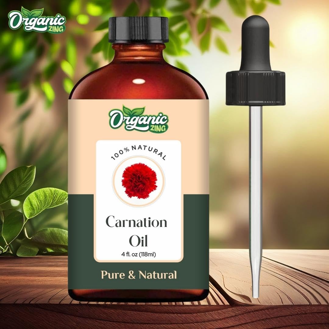 Organic Zing Carnation (Dianthus Caryophyllus) Oil | Pure & Natural Essential Oil for Skincare, Aroma & Diffuser | Grocsy
