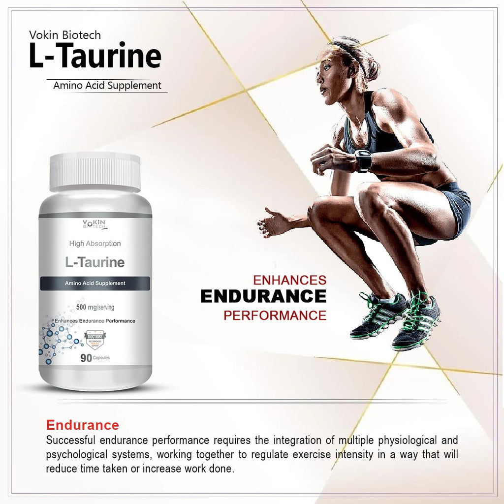 Vokin biotech L-Taurine - Amino Acid Supplement - 500mg | Grocsy