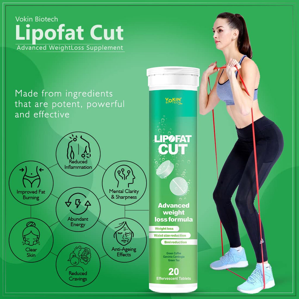 Vokin Biotech LipoFat cut Dietary Supplement Effervescent Water Soluble Tablets | Grocsy