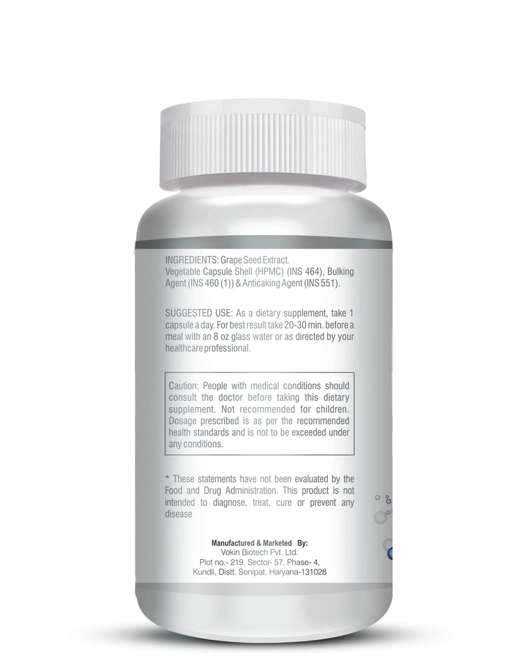 Vokin Biotech Grape Seed Extract | 500 mg | 95% Polyphenols | Support Heart Health | Grocsy