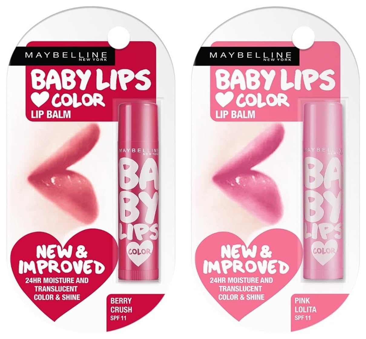 Maybelline New York Baby Lips Lip Balm - Pink Lolita and Berry Crush-SPF 20 | Grocsy