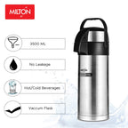 Milton Beverage Dispenser 3500 Stainless Steel for Serving Tea and Coffee, 3.58 Litre, Silver | Grocsy