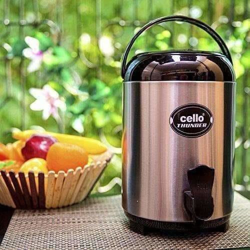 Cello Thunder Stainless Steel Flask, 4 Litres, Black | Grocsy