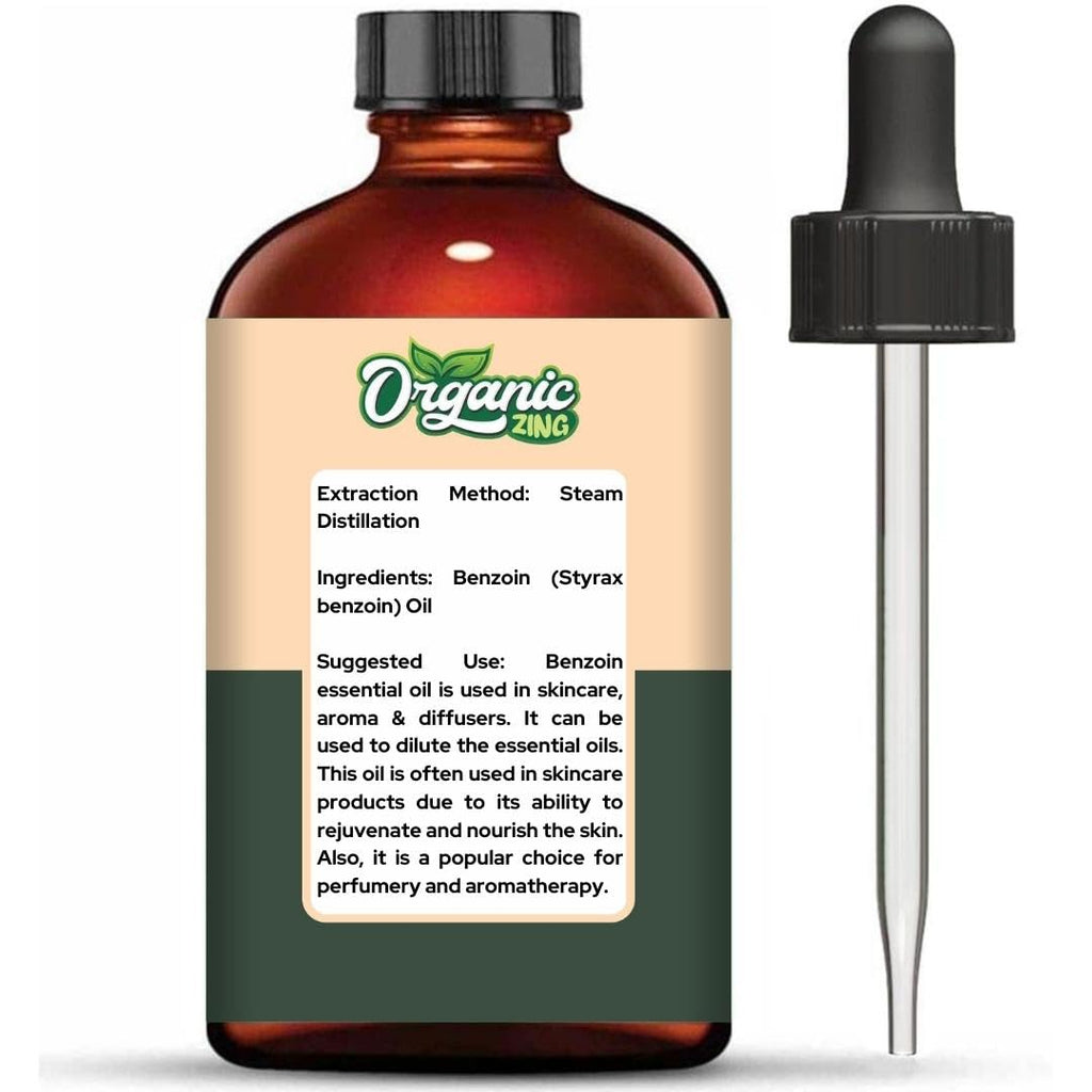 Organic Zing Benzoin (Styrax Benzoin) Oil | Pure & Natural Essential Oil for Skincare, Aroma & Diffusers | Grocsy