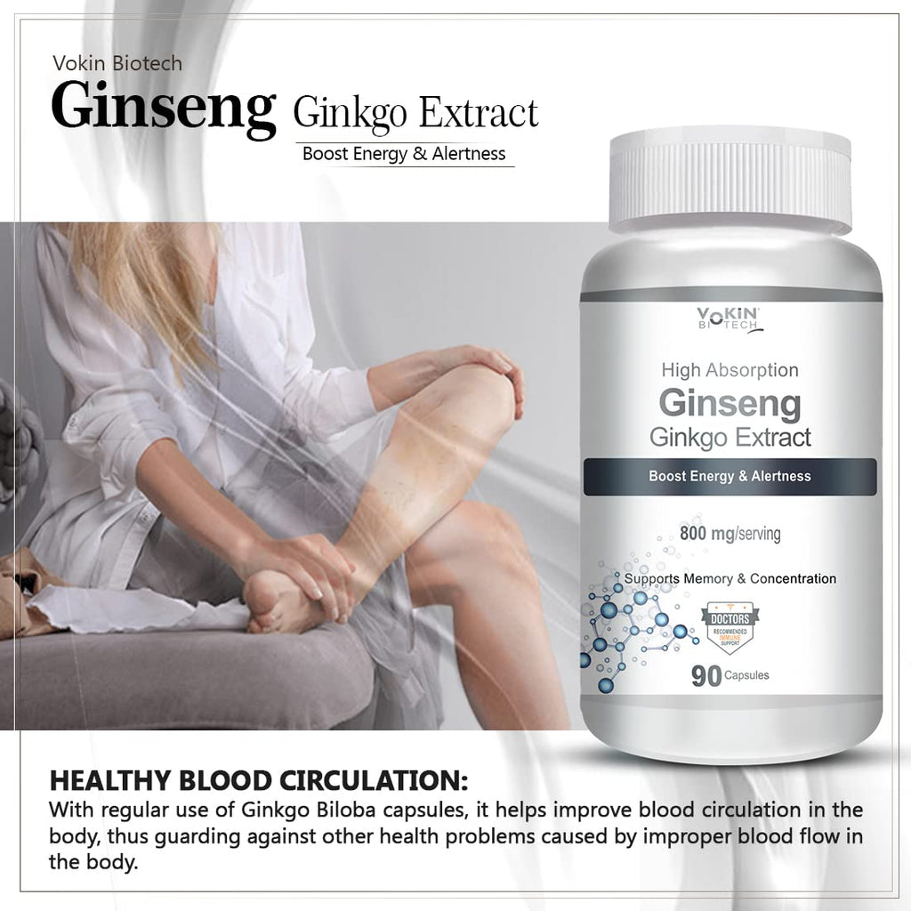 Vokin Biotech Ginseng Ginkgo Extract Capsules | Grocsy