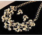Gold-Toned Alloy Pearl Studded Long Haar Necklace - The Pari | Grocsy