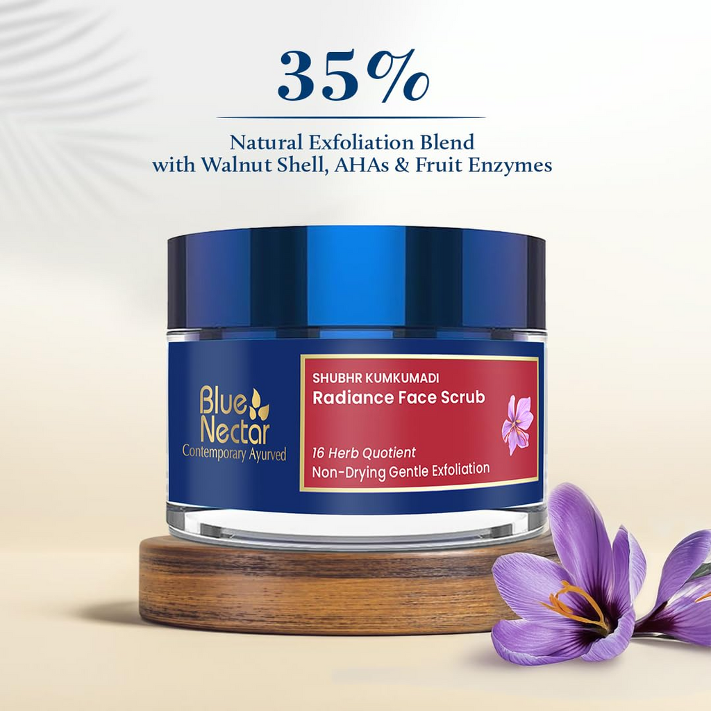 Blue Nectar Shubhr Kumkumadi Brightening & Radiance Face Scrub | Grocsy