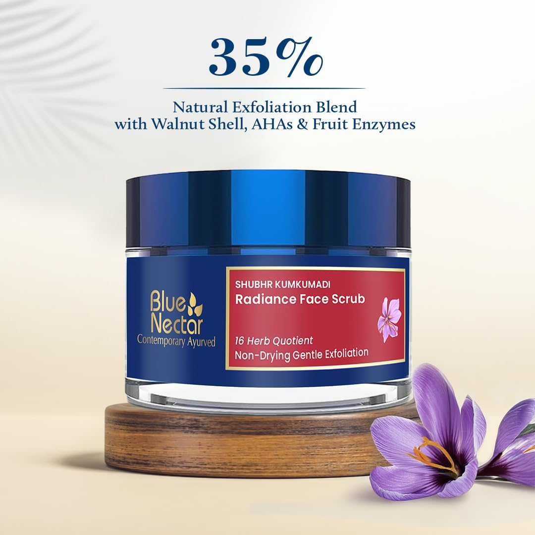 Blue Nectar Shubhr Kumkumadi Brightening & Radiance Face Scrub | Grocsy