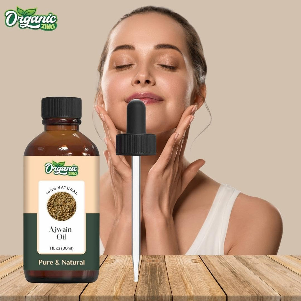 Organic Zing Ajwain (Trachyspermum Ammi) Oil | Pure & Natural Essential Oil for Skincare, Hair Care & Massage | Grocsy