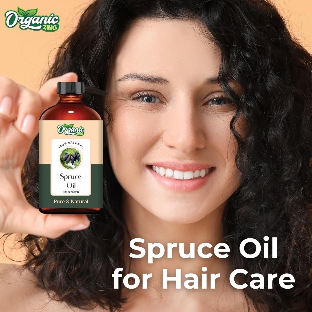 Organic Zing Spruce (Picea) Oil | Pure & Natural Essential Oil for Aroma, Diffusers, Hair Care & Massage | Grocsy