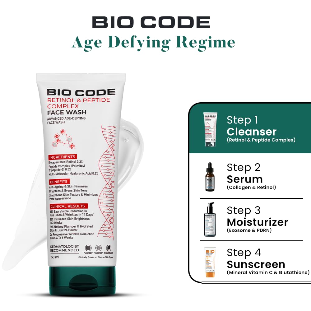 Bio Code Encapsulated Retinol & Peptide Complex Face Wash | Grocsy