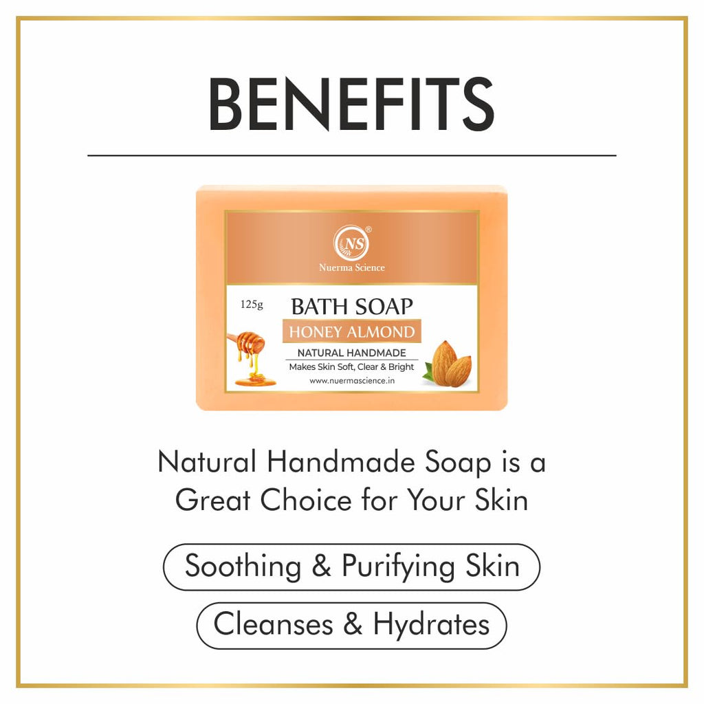 Nuerma Science Honey Almond Bath Soap | Nourishes & Softens Skin | Grocsy