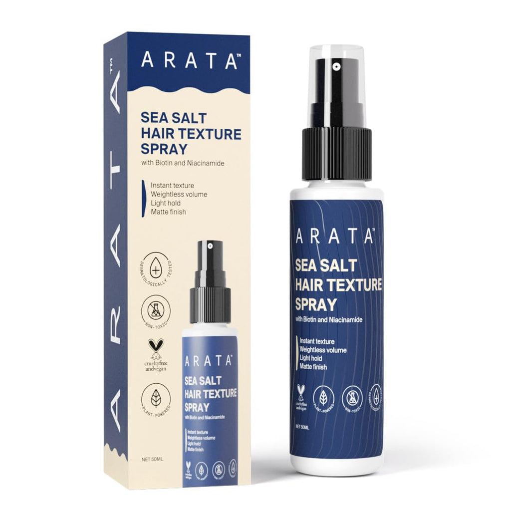 Arata Sea Salt Volumizing Hair Spray Infused with Niacinamide, Biotin & Sea Salt For Instantly Thicker, Full-Bodied Hair | Grocsy