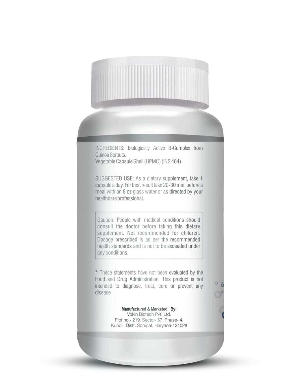 Vokin Biotech 100% Natural Vitamin B-Complex Capsules | Grocsy